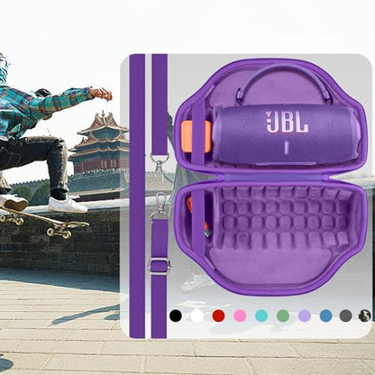 co2CREA Case for JBL Charge 6 Portable Bluetooth Speaker, Purple | High-Density Foam Padding, Reinforced Handle, Detachable Shoulder Strap, Compact Lightweight Design, Dust Protection - color: Purple Case