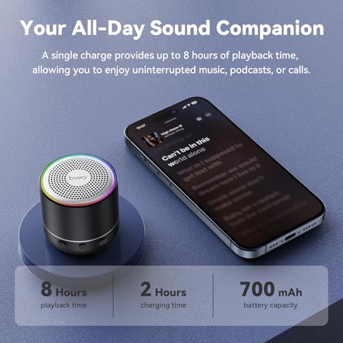 Mini Bluetooth Speaker, 2026 Ultra-Light Mini Bluetooth Speaker, IP7 Waterproof Brief Design, Small Shower Travel Speaker for Outdoor, 8H Playtime, Perfect for Backpacking, Bike, Beach & Gift Black - color: Black