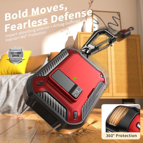 RFUNGUANGO for AirPods Pro 2 Case, Red - color: FA-Red, size: AirPods Pro 2 Case