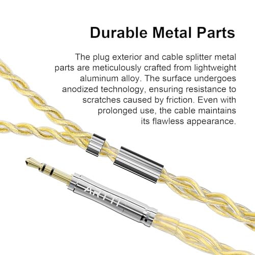ARTTI A3 Pure Earphone Cable 2.5/3.5/4.4mm 3in1 Plug 4 Cores 288 Strands Silver-Plated 7N OCC Copper 2pin/MMCX/QDC Detachable Earbuds Cable, IEM Replacement Upgrade Cable (MMCX Straight) - size: MMCX STRAIGHT