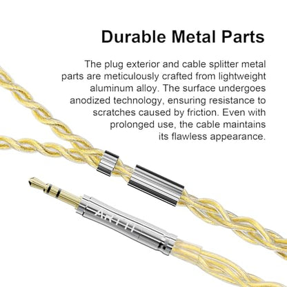 ARTTI A3 Pure Earphone Cable 2.5/3.5/4.4mm 3in1 Plug 4 Cores 288 Strands Silver-Plated 7N OCC Copper 2pin/MMCX/QDC Detachable Earbuds Cable, IEM Replacement Upgrade Cable (QDC Straight) - size: QDC STRAIGHT