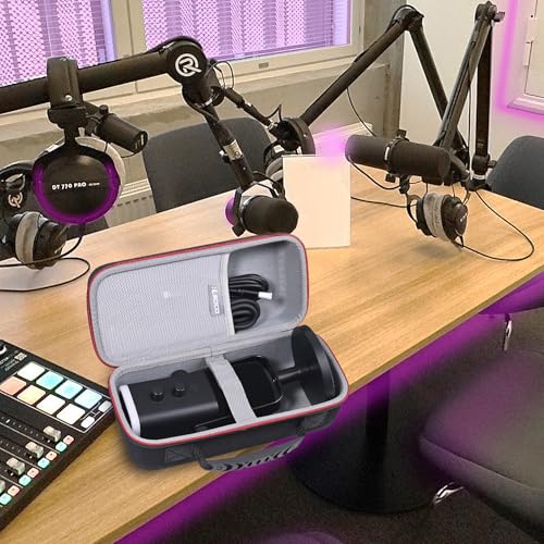 RLSOCO Carrying Case for FIFINE AM8 USB/XLR & RODE PodMic Cardioid Dynamic Broadcast Microphone (Case Only)