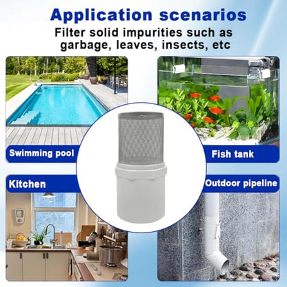 1" Stainless Steel Filter Cover Connected to 1 inch/DN25 PVC Water Pipe, Suction Strainers Used to Remove Debris and Reduce Solid Entry - size: 1"DN25