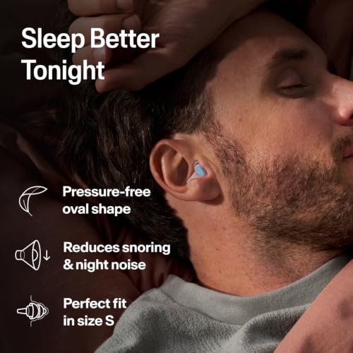 Alpine SleepDeep Reusable Earplugs for Sleeping | Earbuds for Side Sleepers | Small 27dB SNR |Ultra Soft Ear Plugs For Noise Reduction|Silicone-Free| Ear Protection |Travel Essentials Airplane Essentials - style: S