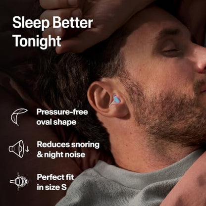 Alpine SleepDeep Reusable Earplugs for Sleeping | Earbuds for Side Sleepers | Small 27dB SNR |Ultra Soft Ear Plugs For Noise Reduction|Silicone-Free| Ear Protection |Travel Essentials Airplane Essentials - style: S