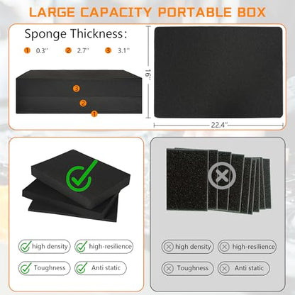 23 Inch Carrying Storage Case | Ideal for Microphone & Camera Gear Transportation, DJ Mixer Case with Customizable Pre-Diced Foam, 23 X 16.5 X 8.6 Inch - size: Inner：22.5''X 16''X 8.3''