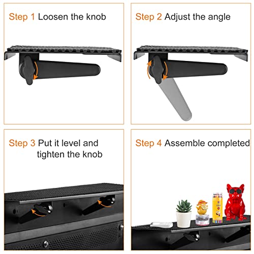 No Drill TV Top Shelf 35.43 inch Wide Monitor Top Mounting Bracket Platform Holds Speaker, AV Receiver, Media Box, Game Console and More (CS106XL) - size: 35.43 inch