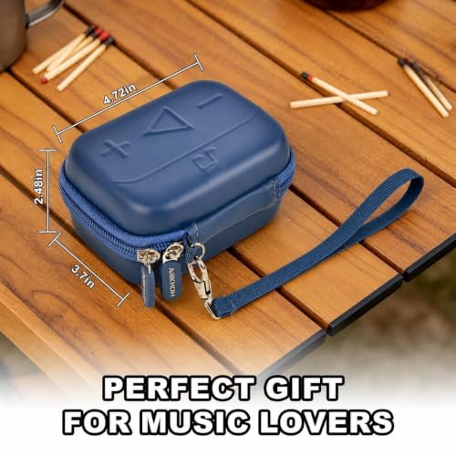 ANKHOH Hard Speaker Case for JBL Go 5/4/3 with Wrist Strap, Case Only - color: Blue