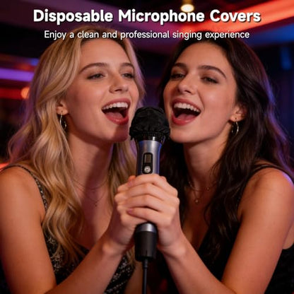 800Pcs Disposable Microphone Covers, Non-Woven Fabric Handheld Windscreen Foam Covers,Mic Cover with Elastic Bands, Universal Fit for KTV, Bars, Conferences, Performances and Recording Studios