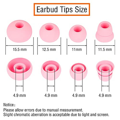4 Pairs Silicone Earbud Tips Replacement Earbuds Cap Ear Tips Compatible with Powerbeats 1/2/3 Wireless Beats by Dre Headphones,(Pink) - color: Pink