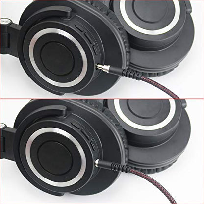 NewFantasia Replacement Audio Upgrade Cable Compatible with Audio-Technica ATH-M50xBT, ATH-AR3BTBK, ATH-SR50BT, ATH-ANC9, ATH-ANC7B, ATH-SR5BTBK, ATH-S700BT Headphones 1.2meters/4ft - size: 3.9 ft
