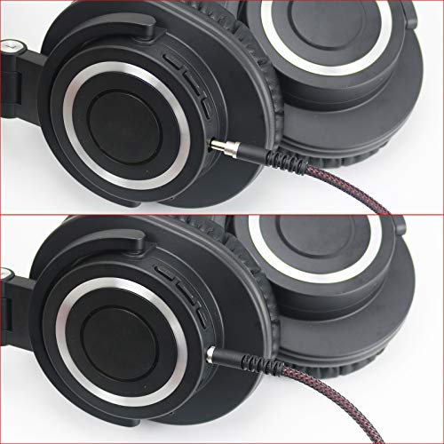 NewFantasia Replacement Audio Upgrade Cable Compatible with Audio-Technica ATH-M50xBT, ATH-AR3BTBK, ATH-SR50BT, ATH-ANC7B, ATH-ANC9, ATH-S700BT, ATH-SR5BTBK Headphones 1.5meters/4.9ft - size: 4.9 ft