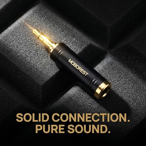 MOBOREST 3.5mm Male to 1/4'' Female Stereo Audio Headphone Adapter, 1-Black | 1/8" Plug to 1/4'' (6.35mm) Jack Adapter, Pure Copper Gold-Plated Connector for Amp, Guitar, Piano, keyboard, Home Theater - color: BLACK-1PCS
