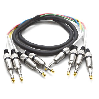 4 Channel 1/4" TRS Snake Cable - 5 Feet Long - Serviceable Ends - Pro Audio Effects Snake for Live Live, Recording, Studios, and Gigs - Patch, Amp, Mixer, Audio Interface 5' - size: 5 Foot - 4 Channel