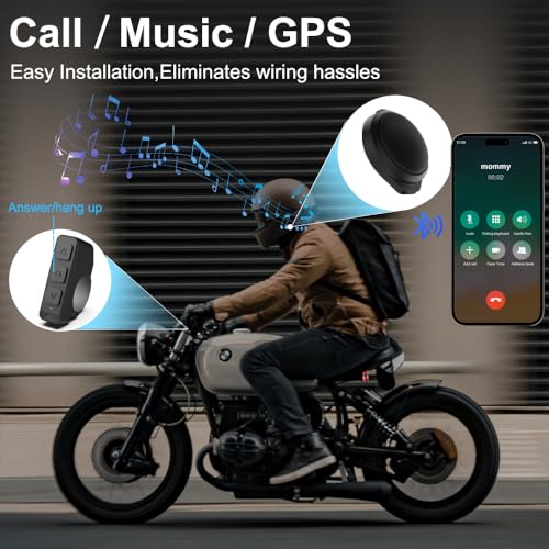 Motorcycle Bluetooth Headset, Bluetooth Helmet Speaker with Charging Case | Wireless Installation with Remote Control, BT5.3 Noise Cancellation, 1900mAh Battery 50+ Hours Work Time for Skiing Riding