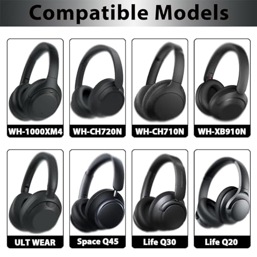 Adhiper Silicone Sweat Headband Cover for Sony WH-1000XM4, WH-CH720N, WH-XB910N, ULT WEAR, Washable Zipped Dustproof Headband Cover Protector for Soundcore Space Q45, Life Q30 & Q20 (White) | Silicone Sweat Cover for Sony WH-1000XM4 XM3 & Soundcore Q45 Q3