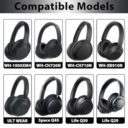 Adhiper Silicone Sweat Headband Cover for Sony WH-1000XM4, WH-CH720N, WH-XB910N, ULT WEAR, Washable Zipped Dustproof Headband Cover Protector for Soundcore Space Q45, Life Q30 & Q20 (Off White) | Silicone Sweat Cover for Sony WH-1000XM4 XM3 & Soundcore Q4
