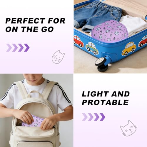 Kids Headphone Case for Tonies/iClever/Acer, Cat Purple(Case Only) | for iClever BTH12 HS19 BTH22 BTH20 BTH18 BTH26/JBL Junior 320/MIDOLA/JoySpark/eKids/ ADOOPE/JLab Girls Boy Kids Headphone - color: Kitten Print-Purple