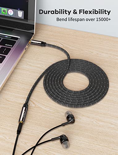 VIOY Headphone Extension Cable 20 FT, 3.5mm Male to Female Braided Aux Cord | Long extension cord, Hi-Fi lossless audio,Aluminum shell; extends 3.5mm TRS jack for headphone, phone, speaker and car stereo - size: 20FT
