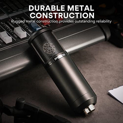 MAONO Condenser Microphone with 25mm Large Diaphragm, Professional Cardioid Studio Condenser Recording Mic with 3.5mm XLR for podcasting, Streaming, Singing, Vocal, Home-Studio (AU-PM325T)