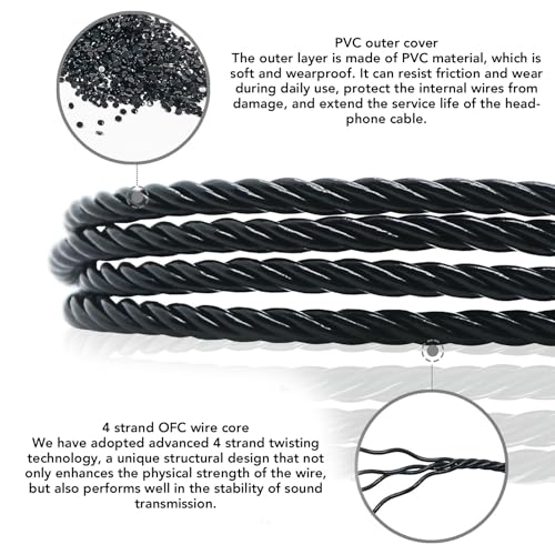 Zopsc MMCX to USB C Headphone Cable with Microphone