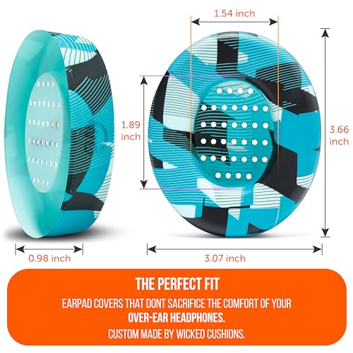 WC SweatZ Studio - Patented Covers for Beats Studio 3 (A1914) & 2 (B0500) | Made by Wicked Cushions | Made with Premium Silicone | Also fits B0501 | Cyan Prism - color: Cyan Prism