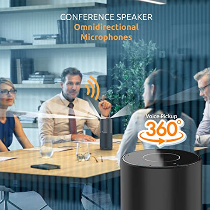 TOUCAN S100 Conference Speakerphone, 360 Voice Pickup, Wireless & USB Speakerphone with AI Noise Reduction, Plug and Play for Zoom, Teams, Home Office Meetings
