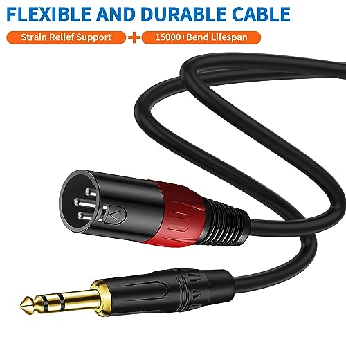 LanSenSu XLR to 1/4 TRS Stereo Adapter Cable, 2 Pack - 6.6ft, Compatible with Mixer, Microphone, XLR, Power Amplifier, Monitor - size: 6.35mm to XLR Male-6.6ft