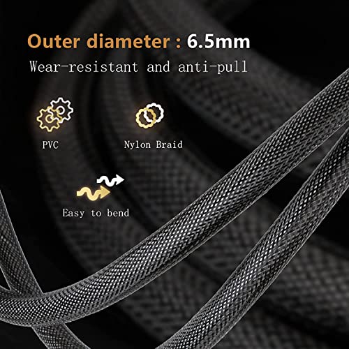 SKW Single Mic XLR Cable, XLR Male to Female Microphone Cables Nylon Jacket 32.8ft/10M | mic cord, dual foil braid shielding, self-locking connectors, for Shure SM7B Rode mixer preamp audio interface studio podcast