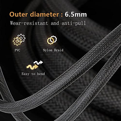 SKW Single Mic XLR Cable, XLR Male to Female Microphone Cables Nylon Jacket 32.8ft/10M | mic cord, dual foil braid shielding, self-locking connectors, for Shure SM7B Rode mixer preamp audio interface studio podcast