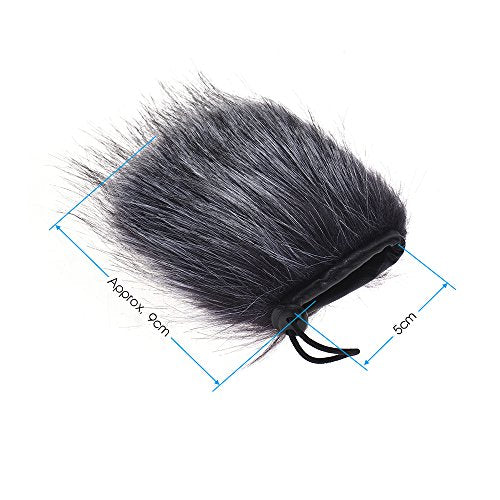 Fydun EYM24 Microphone Windscreen Artificial Fur Muff Wind Cover Grey White for Video Mic Pro