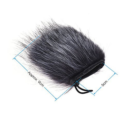 Fydun EYM24 Microphone Windscreen Artificial Fur Muff Wind Cover Grey White for Video Mic Pro