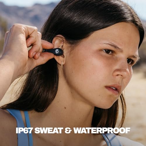 Skullcandy Push 720 Open Wireless Open-Ear Bluetooth Earbuds - True Black | Waterproof, Clip-On Lightweight Design, 30 Hours Battery, Wireless Charging Pouch, Exercise, Running Outdoors, Gym, Fitness - color: Black/Silver