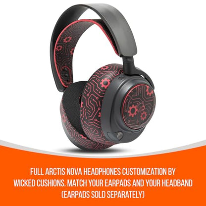 WC HeadbandZ Arctis Nova - Upgraded Silicone Headband for Arctis Nova Headsets by Wicked Cushions - Enhanced Flexibility, Comfort, and Style with Matching Earpad Designs | Techne - color: Techne