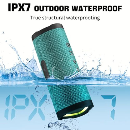 Vanzon V40 Bluetooth Speakers, Portable Wireless Speaker V5.0 with 24W Loud Stereo Sound, 24H Playtime, TWS & IPX7 Waterproof, Suitable for Travel, Home and Outdoors-Light Green (HIJ) - color: Light Green