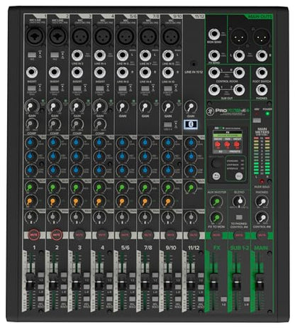 Audiosavings Bundle: (1) Mackie ProFX12v3+ 12-Channel Analog Mixer w/Enhanced FX/USB Recording/Bluetooth Bundle With (3) Rockville RCXFM20E-B 20 Foot Female to Male XLR Mic Cable Black 100% Copper