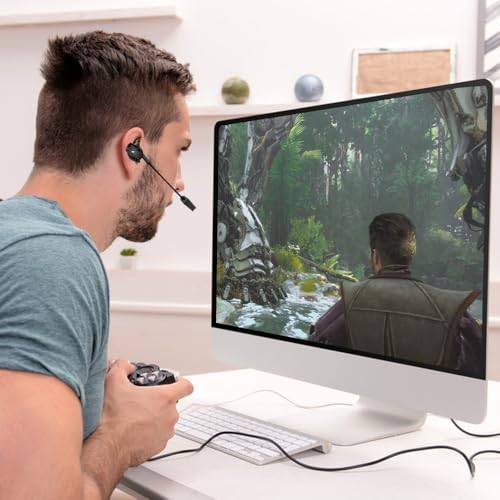 DLAND Wired Gaming Headset with Detachable Microphone - 10mm HD Sound for PS4/Xbox/PC/Switch/Mobile, Lightweight Earbuds with Noise Reduction & 2 Pairs of Spare Ear Tips (Black)