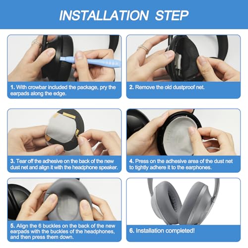 GEVO Ear Pads Replacement for Bose NC700, Silver | Earpads for Bose Noise Cancelling Headphones 700, Soft Protein Leather, High-density Memory Foam - color: Silver