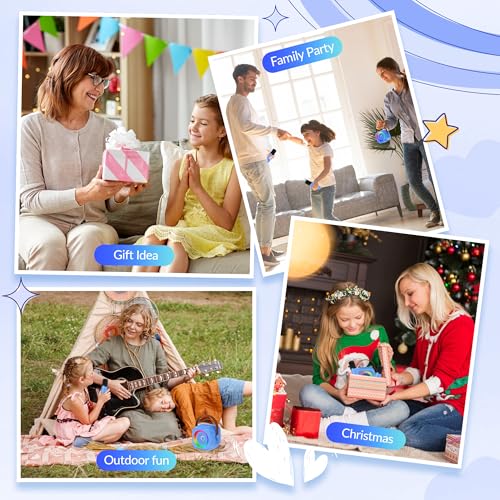 Mini Karaoke Machine for Kids Adults: Portable Bluetooth Karaoke Speaker with 2 Wireless Microphones, Karaoke Gifts for Girls Boys Ages 4-12+ Years Old Christmas Birthday Home Party(Navy Blue) - color: Navy Blue