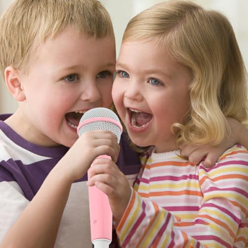 Wired Microphone, Wired Dynamic Microphone 3.5mm Jack Lightweight No Battery for Kids Singing Mechine Home (Pink)