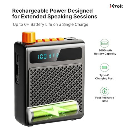 Wireless Voice Amplifier for Teachers with Microphone (Black) | Portable Rechargeable Bluetooth Speaker with Wireless Clip-On Mic Waist Strap for Classroom Teaching Public Speaking Training - size: 2-pack