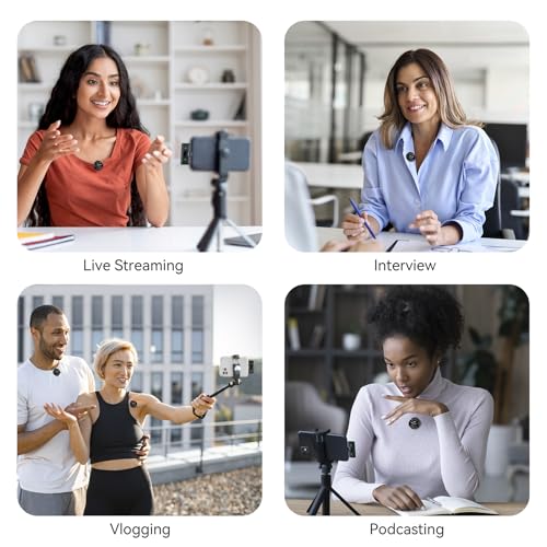 Wireless Lavalier Microphone for for iPhone 14/13/12/11,Noise Cancellation