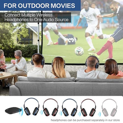 SIMOLIO Wireless Headphones for TV Watching, IR TV Headphones for Home Theater/Outdoor Movie/Car DVD with Transmitter, Tone Control & Dual Channel Options, Digital Optical/RCA/AUX Connection - style: 4 Pack