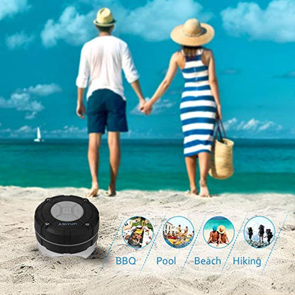 Shower Speaker, IPX7 Waterproof Bluetooth Speaker with HD Bass, Suction Cup & Durable Hook, Built-in Mic for Hands-Free Calls, Pool, Beach, Outdoor(Grey) - color: Gray