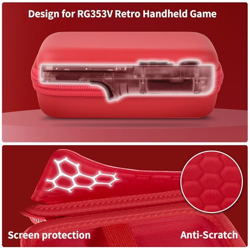 PAIYULE Travel Carrying Case for R36S RG353V RG353VS Handheld Game Console - color: Red, style: For R36s