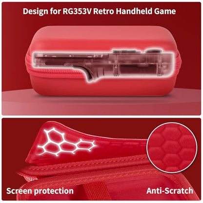 PAIYULE Travel Carrying Case for R36S RG353V RG353VS Handheld Game Console - color: Red, style: For R36s