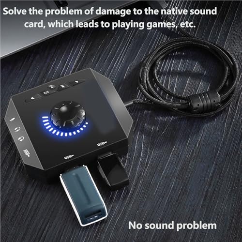 USB Sound Card External Sound Adapter with Headphone Mics for Simultaneous Use on Laptop Gaming Card - color: White