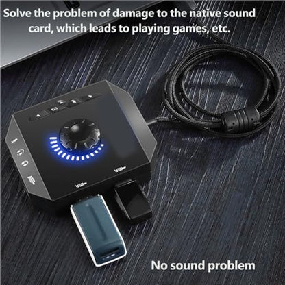 USB Sound Card External Sound Adapter with Headphone Mics for Simultaneous Use on Laptop Gaming Card - color: White