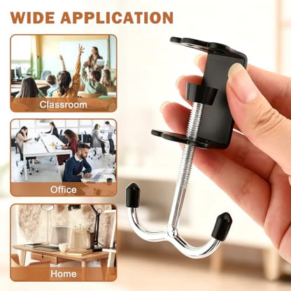 3 Pack Adjustable Desk Hook, Under Desk Handbag Hanger Purse Hook