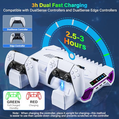 Cooling Station for PS5/Slim/Pro Standard Disc/Digital Console - color: White